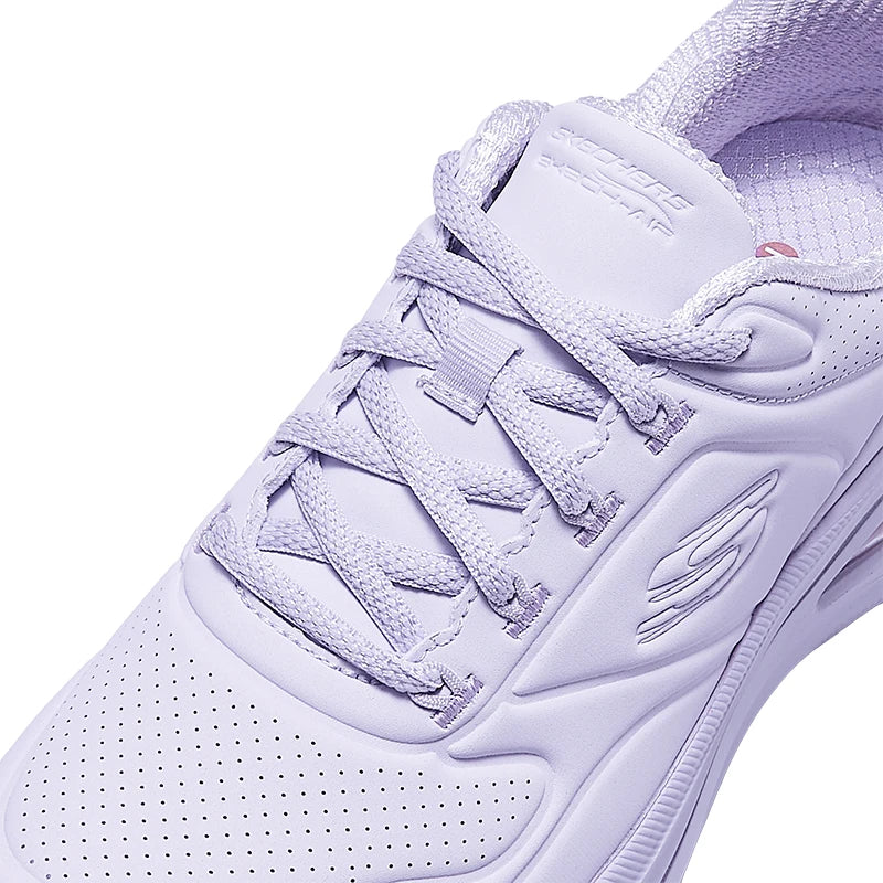 Skechers Women's Running Shoes - Leather Lace-Up Outdoor Sneakers, Anti-Skid Sports Tennis & Lightweight Walking Shoes
