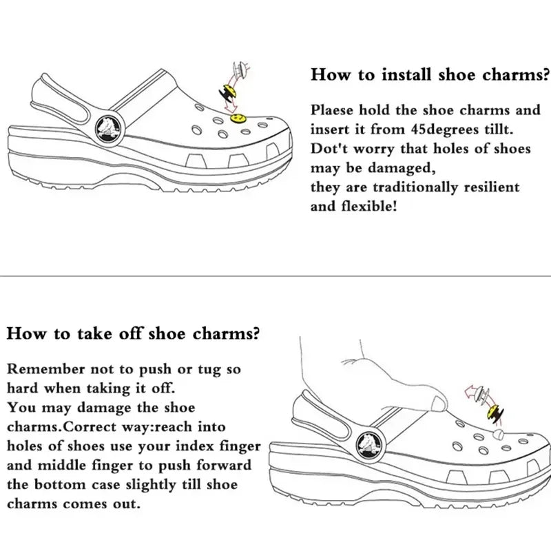 Simulated Thumb Shoe Charms – Cute DIY Designer Clogs Decorations for Kids, Boys, Girls & Women