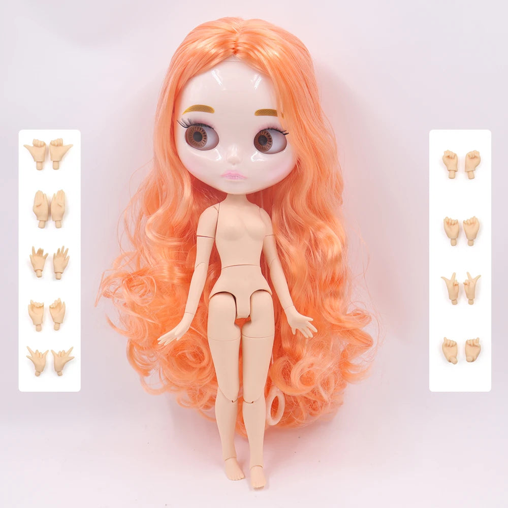 ICY DBS Blythe Doll 1/6 Joint Body 30cm BJD – Shiny Face with Extra Hands, DIY Fashion Doll Gift