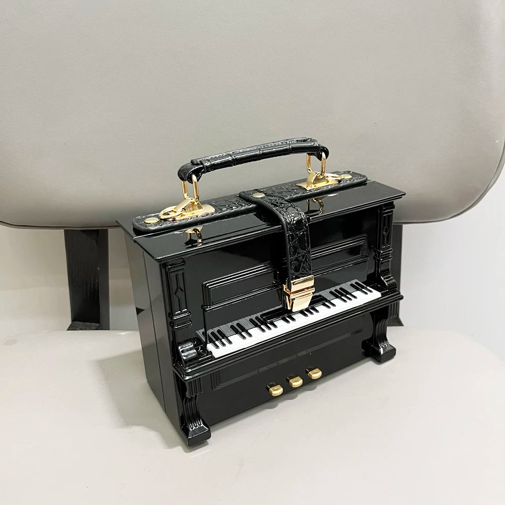 Luxury Designer Piano-Shaped Handmade Crossbody Shoulder Bag for Women – Elegant Purse, Messenger & Banquet Bag