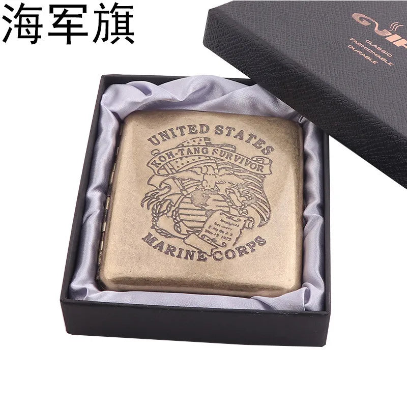 Retro Cigarette Case - Portable 20-Capacity Metal Cigarette Storage Box & Smoking Accessory