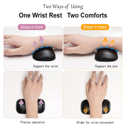 EXCO Ergonomic Silicone Mouse Wrist Rest – Leather Surface Cushion for Computer, Laptop, Office & Gaming Pain Relief