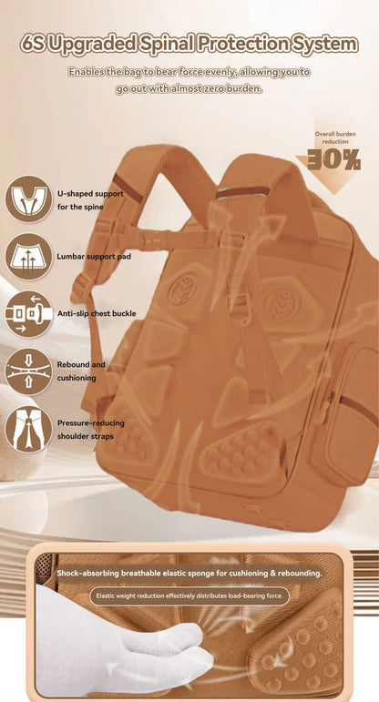 Capybara Waterproof School Backpack | Large Capacity, Ergonomic Straps for Students, Spine-Friendly Gift Bag
