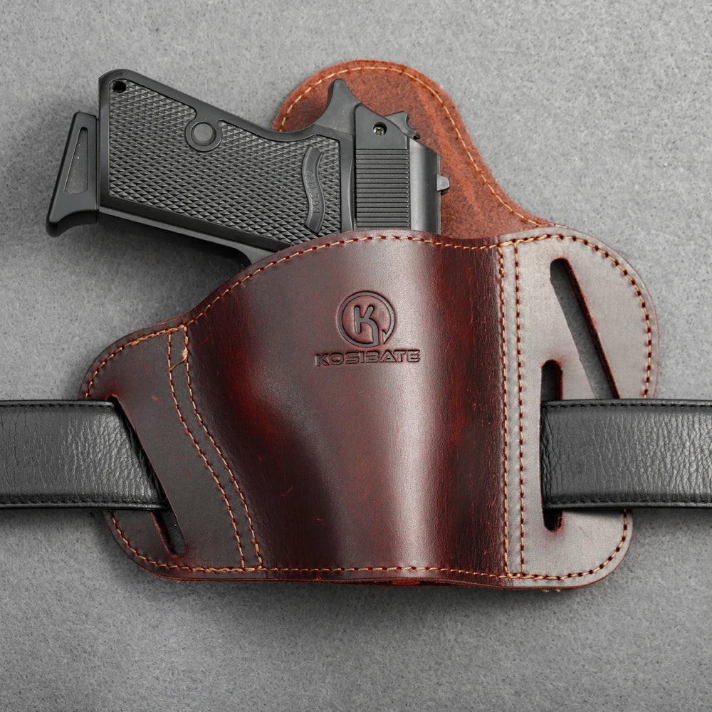 KOSIBATE Genuine Leather OWB Belt Holster for 1911 – Durable Outdoor Hunting Gun Holster