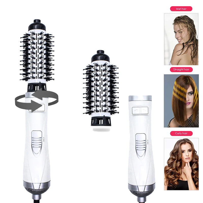 Automatic Rotating Hot Air Brush 2-in-1 – 360° Curling Iron & Hair Dryer Comb for Salon-Style Styling