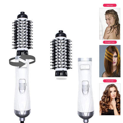 Automatic Rotating Hot Air Brush 2-in-1 – 360° Curling Iron & Hair Dryer Comb for Salon-Style Styling