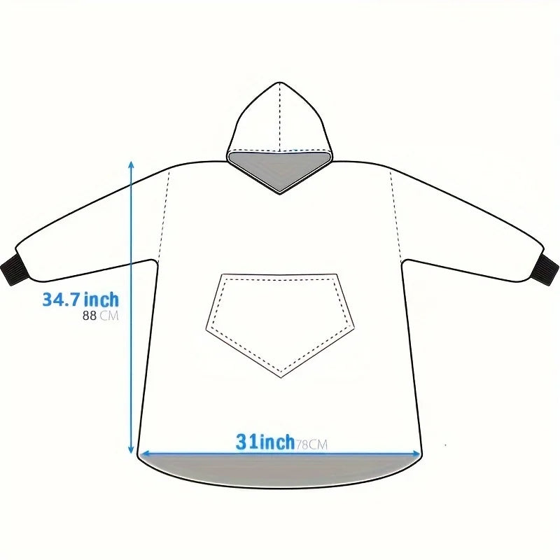 Ultra Soft Oversized Hoodie Blanket — Reversible Sherpa Fleece Sweatshirt with Kangaroo Pocket, Machine Washable