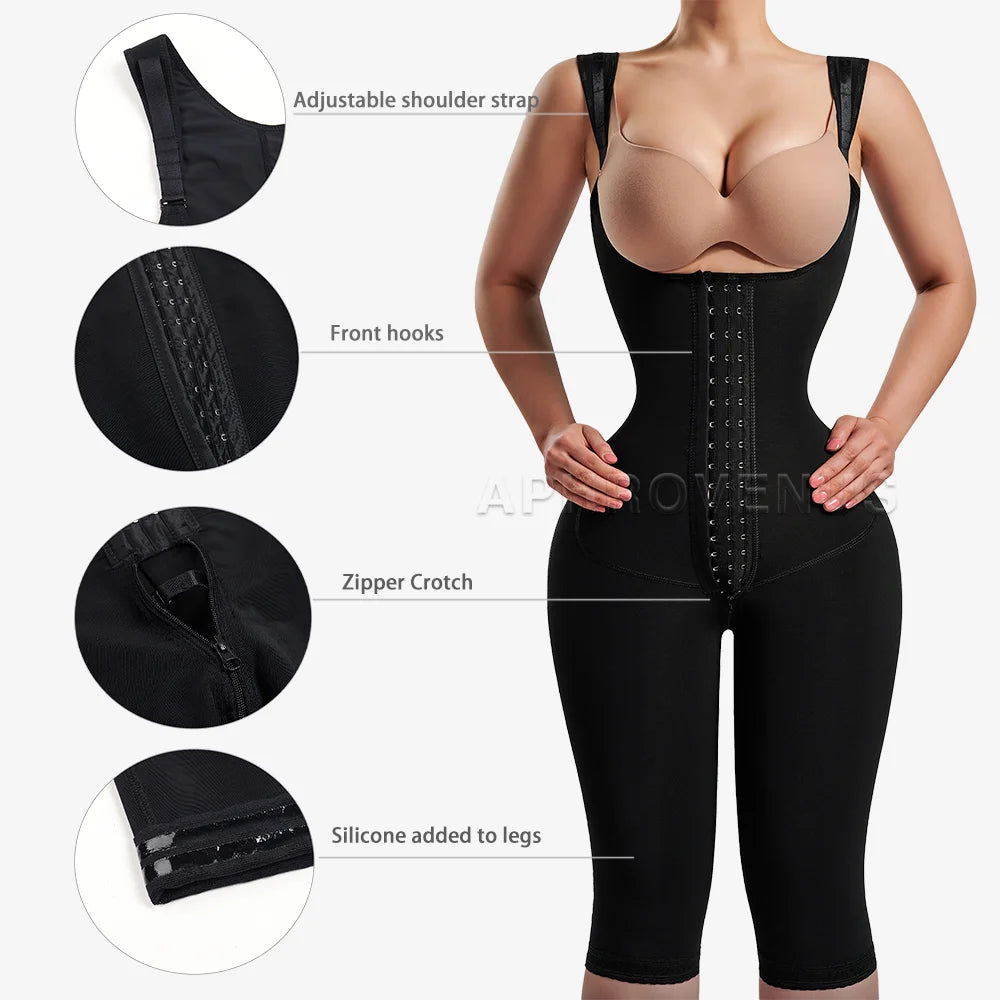 Fajas Colombianas Women’s Full-Length Shapewear – Postpartum Waist Trainer, Tummy Control Bodysuit & Post-Liposuction Shaper