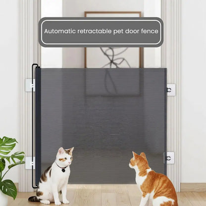 Retractable Pet Barrier Gate – Space-Saving Mesh Safety Fence for Indoor & Outdoor Pets