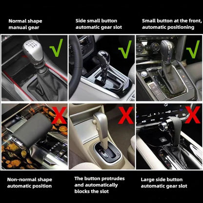 High-Quality Universal PU Leather Gear Shift Cover — Non-Slip, Wear-Resistant for Automatic Cars