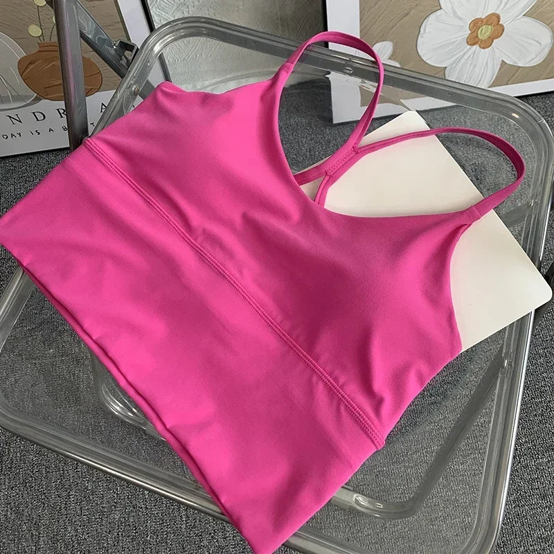 Women’s Sexy Crossback Yoga Crop Top — Breathable, Shockproof Fitness & Running Sports Vest