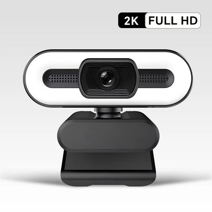Portable Full HD Webcam – 1080P/2K/4K Autofocus PC & Laptop Camera with Microphone, Flexible Live Streaming and Broadcast Light