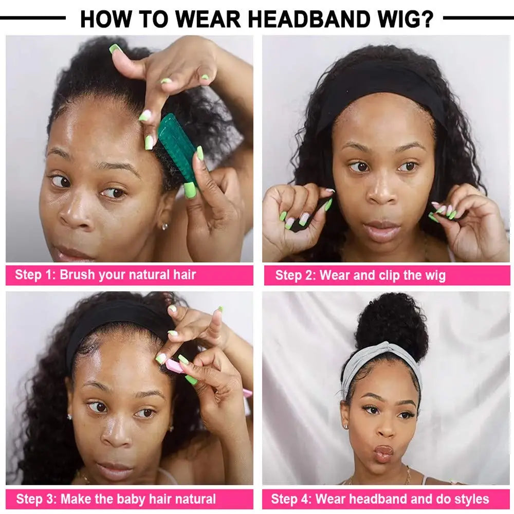 Body Wave Headband Wig – Ready-to-Wear Remy Human Hair Machine-Made Wig for Women