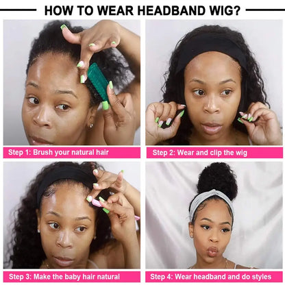 Body Wave Headband Wig – Ready-to-Wear Remy Human Hair Machine-Made Wig for Women