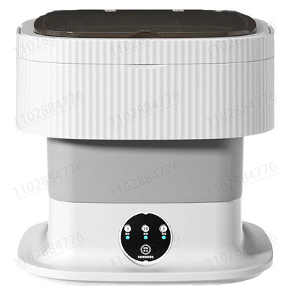 10L High-End Foldable Portable Washing Machine – Large Capacity with Blue Light, Timed Washing & Dehydration