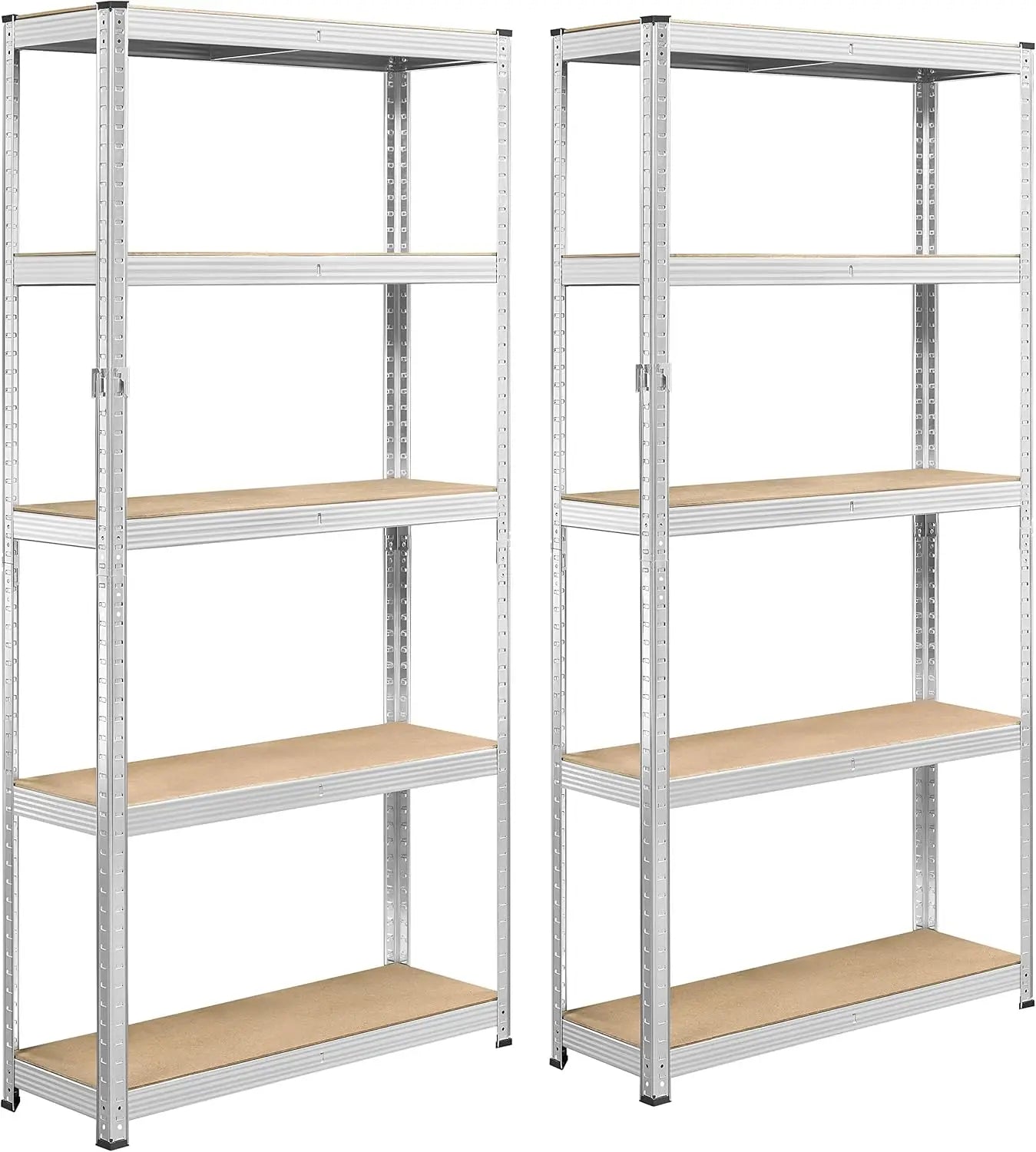 2PCS 5-Tier Adjustable Metal Storage Shelves – Heavy-Duty Utility Racks for Garage & Home