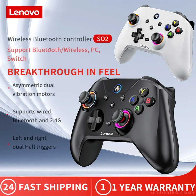 Lenovo S02 Wireless Bluetooth RGB Controller - Multi-Function Gamepad for Nintendo Switch OLED, Switch Lite, PC & Mobile