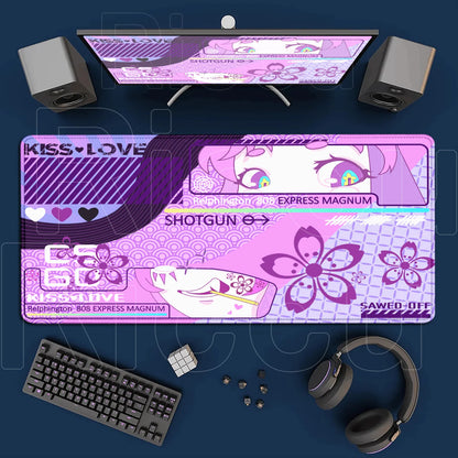 Cartoon Pink CSGO Gamer Mouse Pad – 400x900mm Anti-Slip Rubber Desk Mat for Keyboard & Gaming Accessories