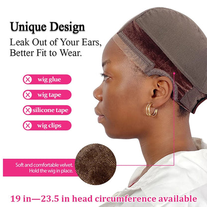 Lace Wig Cap with Grip Band - 4x5 Wider Transparent Lace Cap for Secure Lace Front Wig Fit