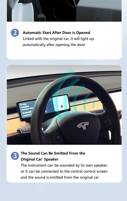 Carbar 8.8" Smart Dashboard Touch Screen – Wireless CarPlay & Android Auto for Tesla Model 3 & Y, Free Air Vent Camera
