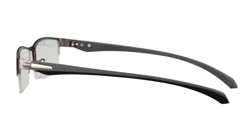 Progressive Multifocal Photochromic Reading Glasses – Anti-Blue Light Half Frame for Men with Presbyopia & Far Sight Protection