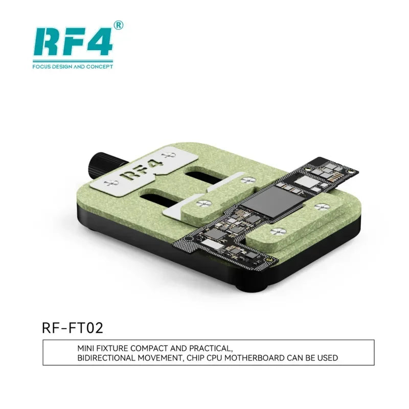 RF4 FT02 Universal PCB Holder – Precision Mainboard Fixture with Adjustable Clamp for IC Chip Repair & Soldering