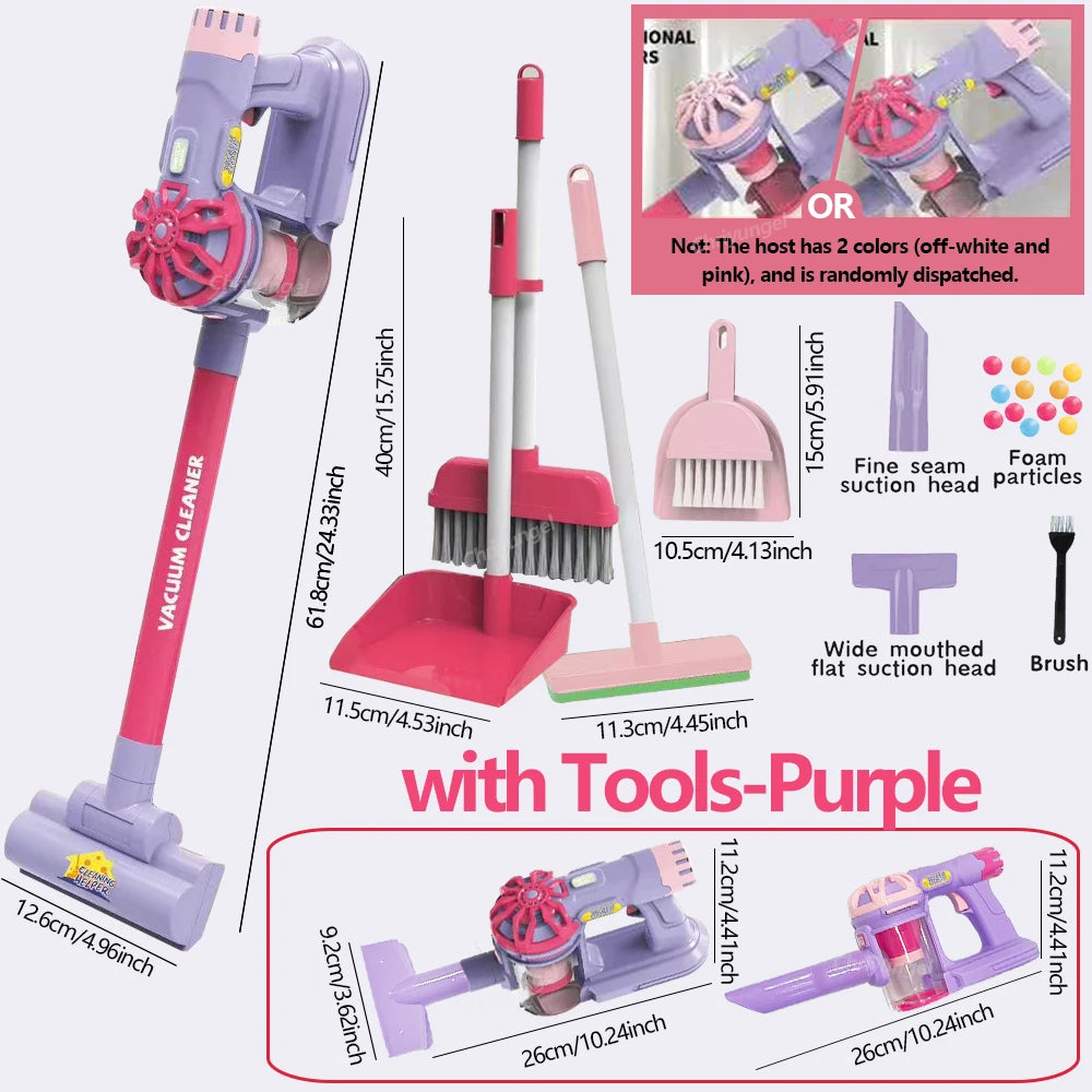 Kids Electric Vacuum Cleaner Toy Set – Simulation Role Play Housekeeping Educational Gift for Toddlers Boys & Girls