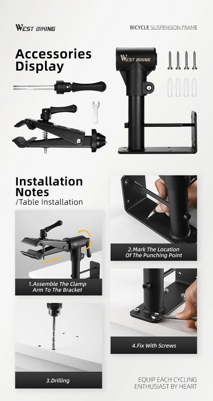 WEST BIKING Foldable Bike Repair & Display Stand – Multipurpose Wall/Floor Rack for Bicycle Storage & Maintenance