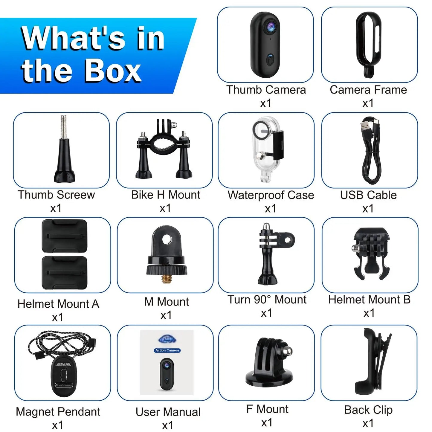 4K Bodycam Action Camera — Mini Full HD Sports Bike & Motorcycle Helmet/Handlebar Camera with WiFi and Long-Lasting Battery