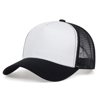 Lightweight Mesh Baseball Cap - Solid Color Breathable Summer Sun Hat for Men & Women
