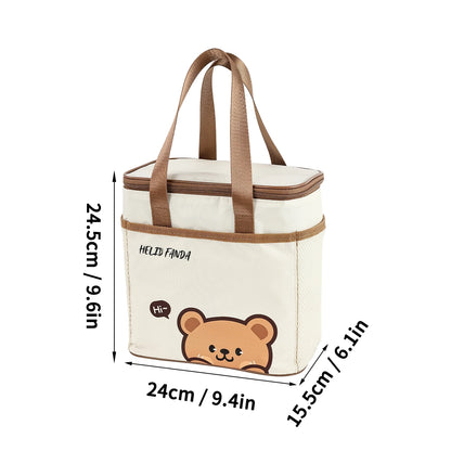 WORTHBUY Cute Thermal Lunch Bag – Large Capacity Insulated, Waterproof & Portable Picnic Cooler for Students