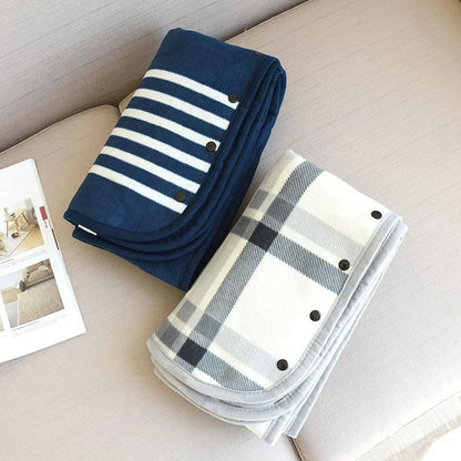 Women’s Double-Layer Tartan Plaid Blanket Scarf – Winter Warm Multifunction Shawl Wrap
