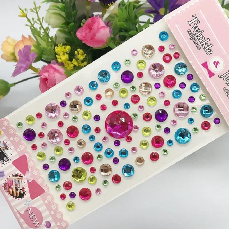 Glitter Face Rhinestone Stickers - Kids Eye & Face Diamond Jewels for Festival Makeup, Parties & Creative Looks