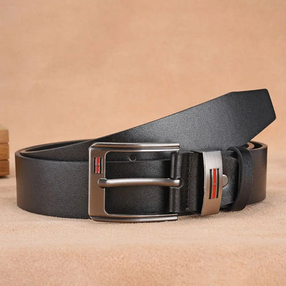 Genuine Leather Men's Belt – High-Quality Buckle, Cowskin Casual & Business Waistband, Cowboy Fashion 2024 New