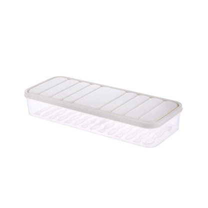 Freezer Dumpling Storage Box — Stackable Square Plastic Food Saver with Lid, Single-Layer Sealed Transparent Container