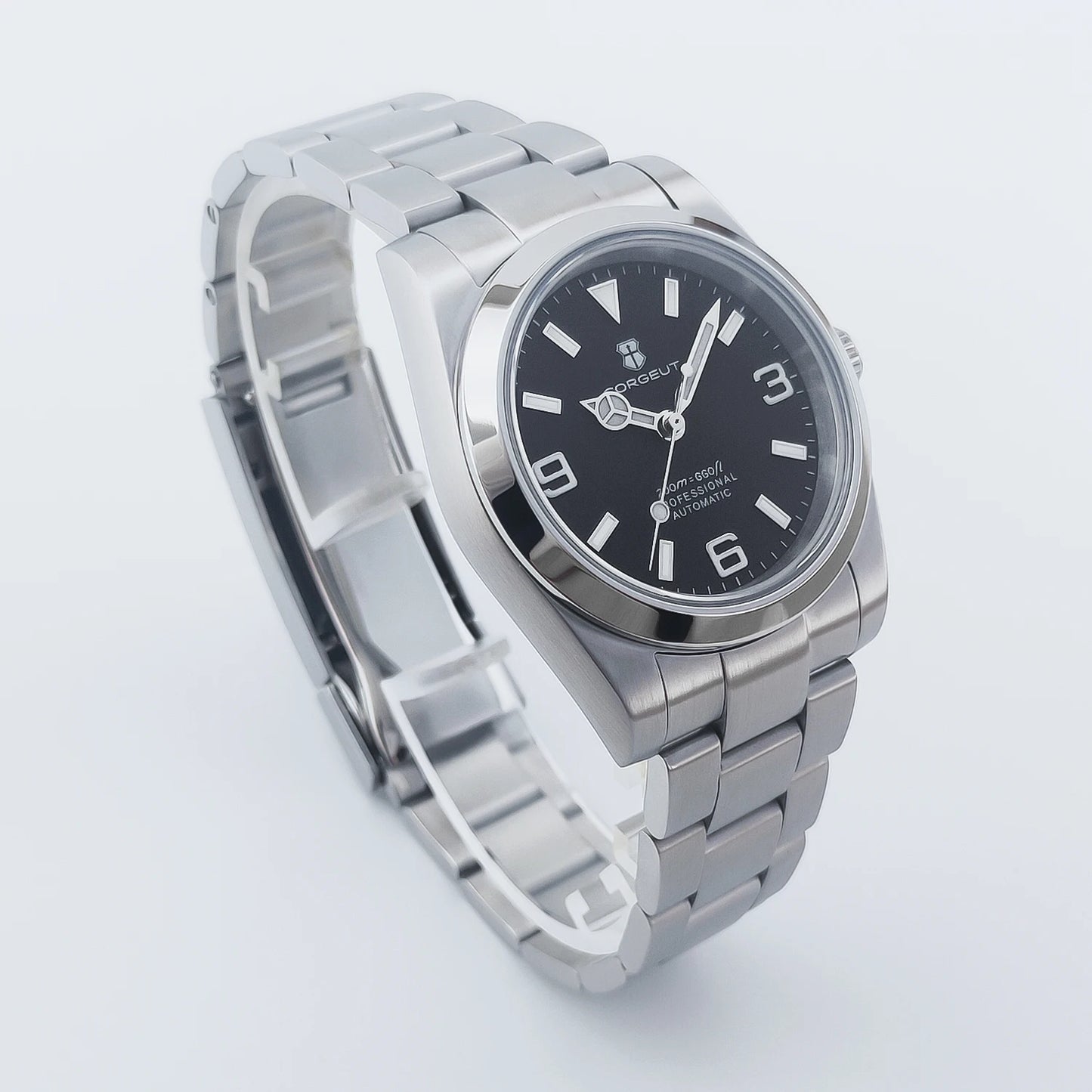 Corgeut 36mm/39mm Luxury Automatic Mechanical Watch – Sapphire Crystal, 10Bar Waterproof, Classic Number Dial Men’s Wristwatch