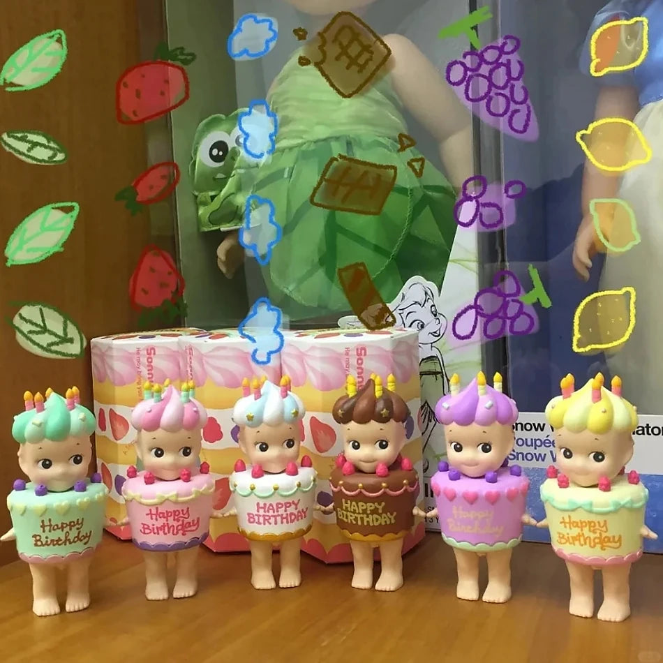 Sonny Angel Birthday Cake Series Mini Figures — Collectible Decorative Doll Toys, Kids Gift & Car/Office Decor
