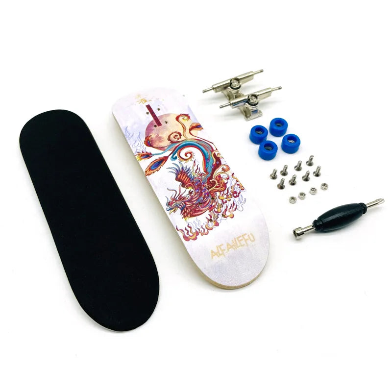 Creative Mini Finger Skateboard – Colorful Maple Fingerboard with Double Rocker, Sport Bearings & Palm Slide Board