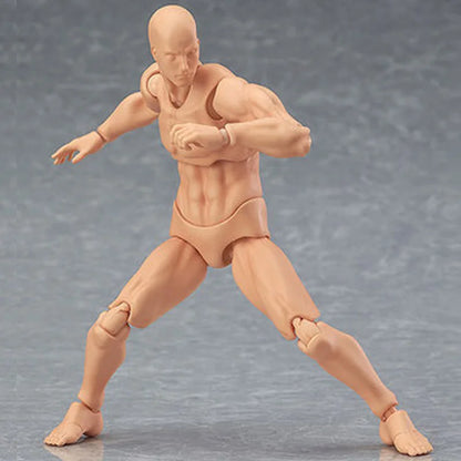 13cm Wooden Art Mannequin Figure – Male & Female Movable Body Drawing Model for Sketching, Painting & Anime Pose Reference