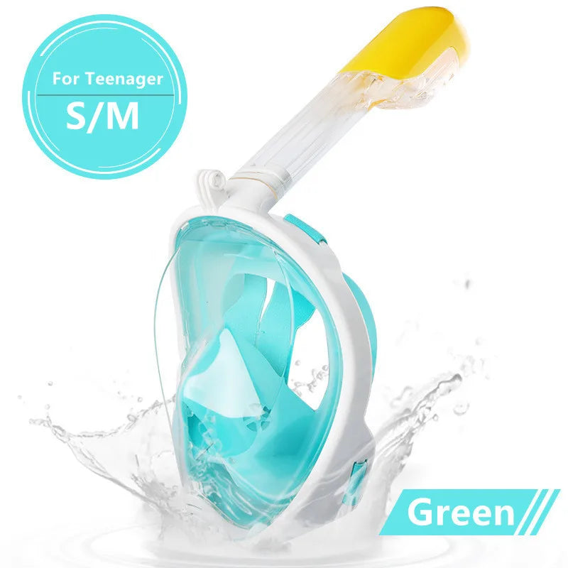 Full Face Scuba Diving Mask - Anti-Fog Waterproof Snorkeling Mask for Adults & Kids