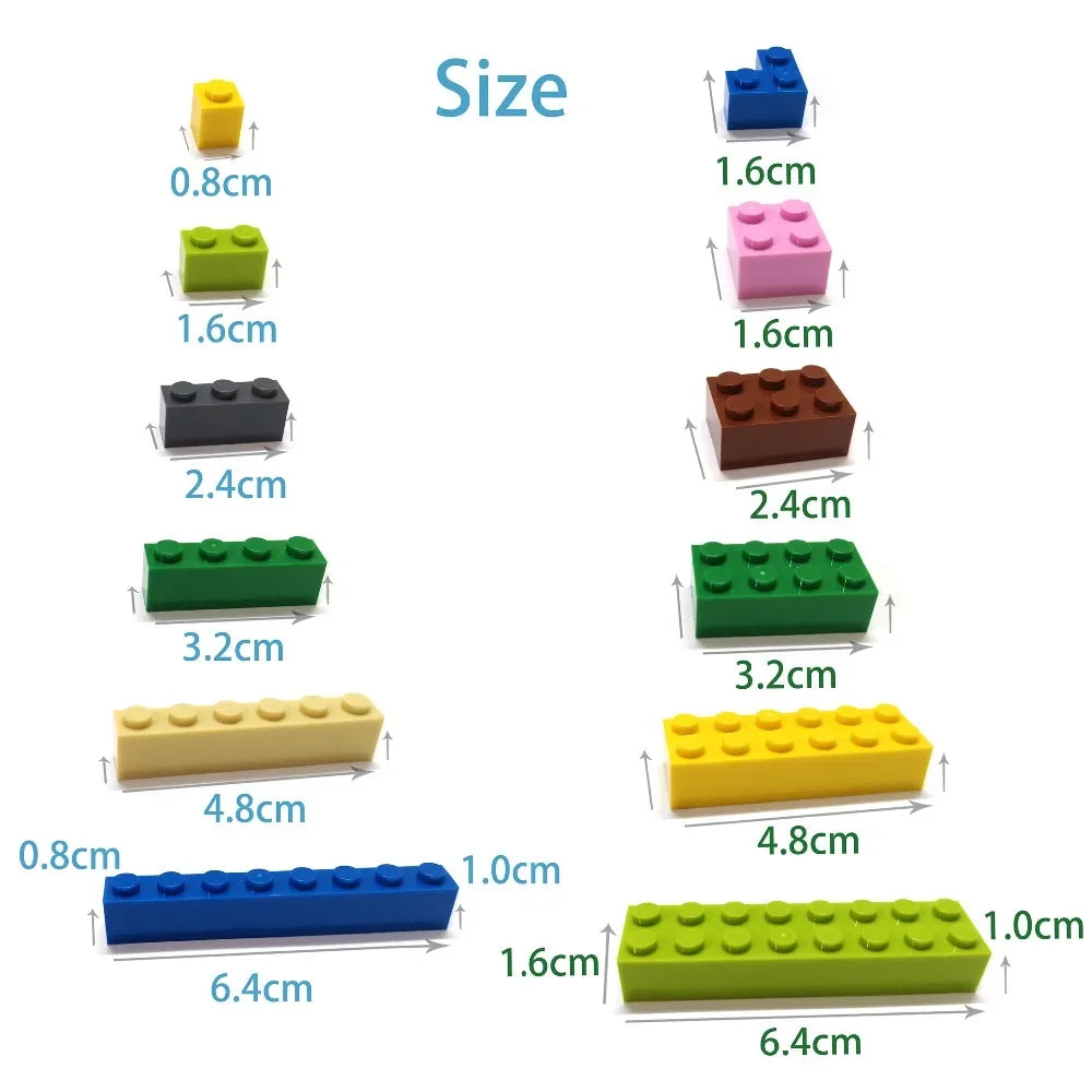 200pcs 1x4 Dot DIY Building Blocks - Educational Creative Brick Set Compatible with 3010 Bricks for Kids