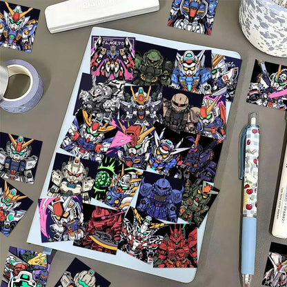 10/30/60-Piece Gundam Anime Sticker Set - Waterproof Graffiti Decals for Phones, Luggage, Helmets, Bikes, and DIY Stationery
