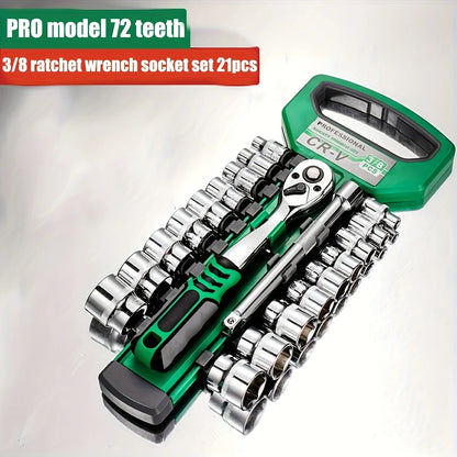 # 72-Piece Drive Socket Set - 1/4", 3/8" & 1/2" Ratchet Wrench Kit for Auto Repair & Mechanics
