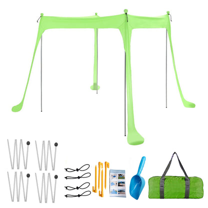 Family Beach Canopy – Large UPF50+ Sunshade Tent with Stability Poles for Beach, Camping, Parties & Picnics