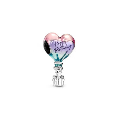 925 Silver Plated Murano Glass Sea Turtle Dangle Charm - Colorful Pink & Blue Jewelry for Women's Bracelet