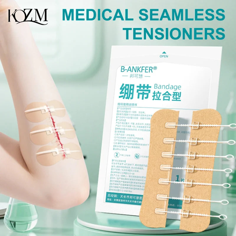 Zipper Wound Closure Patch - Portable Suture-Free Wound Dressing Strip for First Aid and Outdoor Use