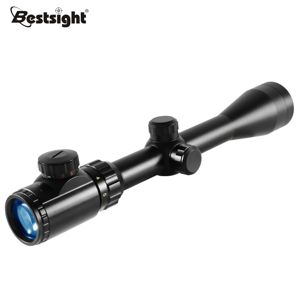 3-9x40 Riflescope Sniper Scope – Red/Green Illuminated Optics with Mil-Dot Reticle & Mounts