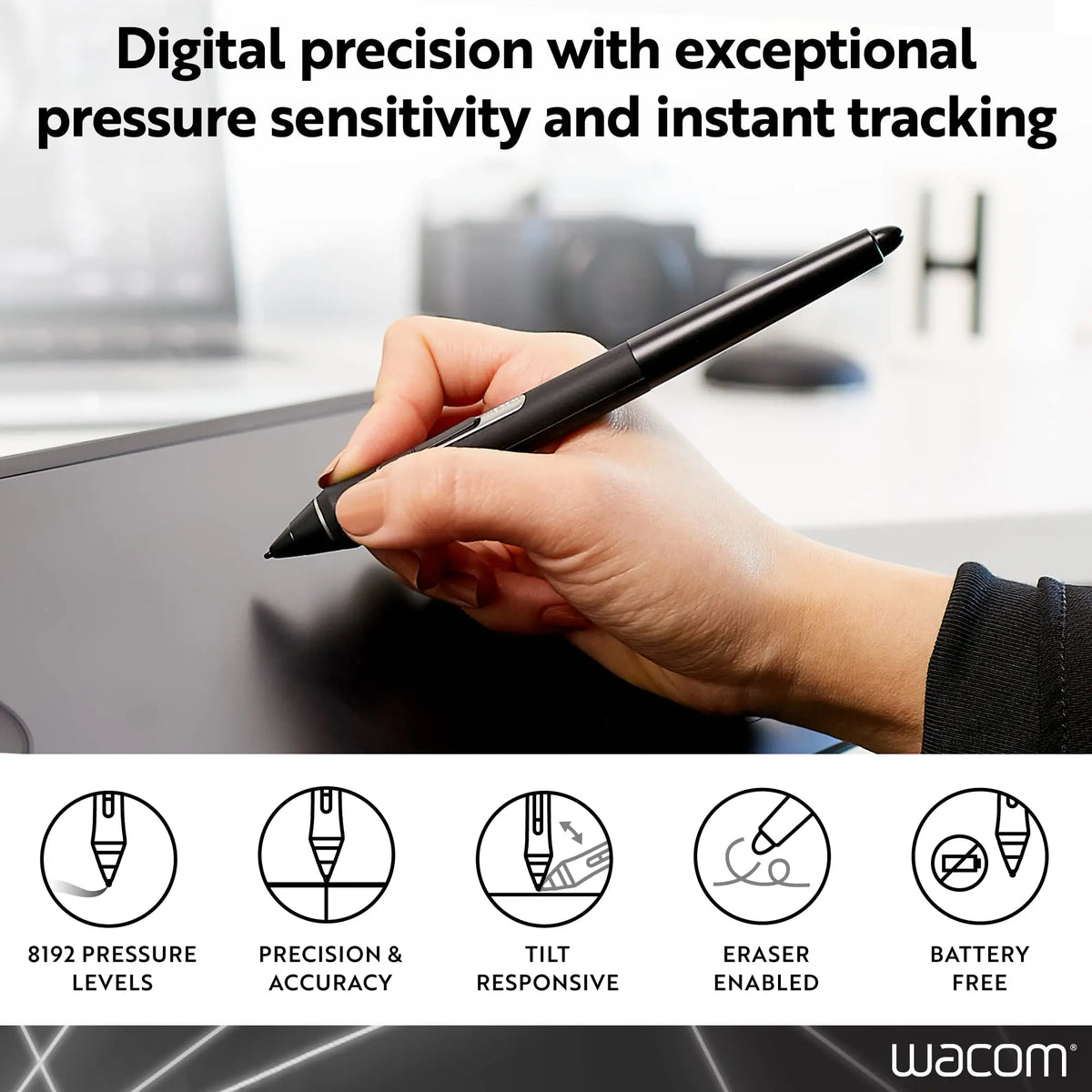 Wacom Pro Pen 2 KP-504E - 8192-Level Pressure Stylus for Intuos Pro & Cintiq Pro Tablets
