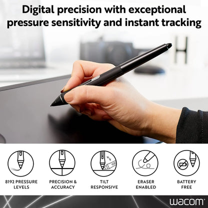 Wacom Pro Pen 2 KP-504E - 8192-Level Pressure Stylus for Intuos Pro & Cintiq Pro Tablets