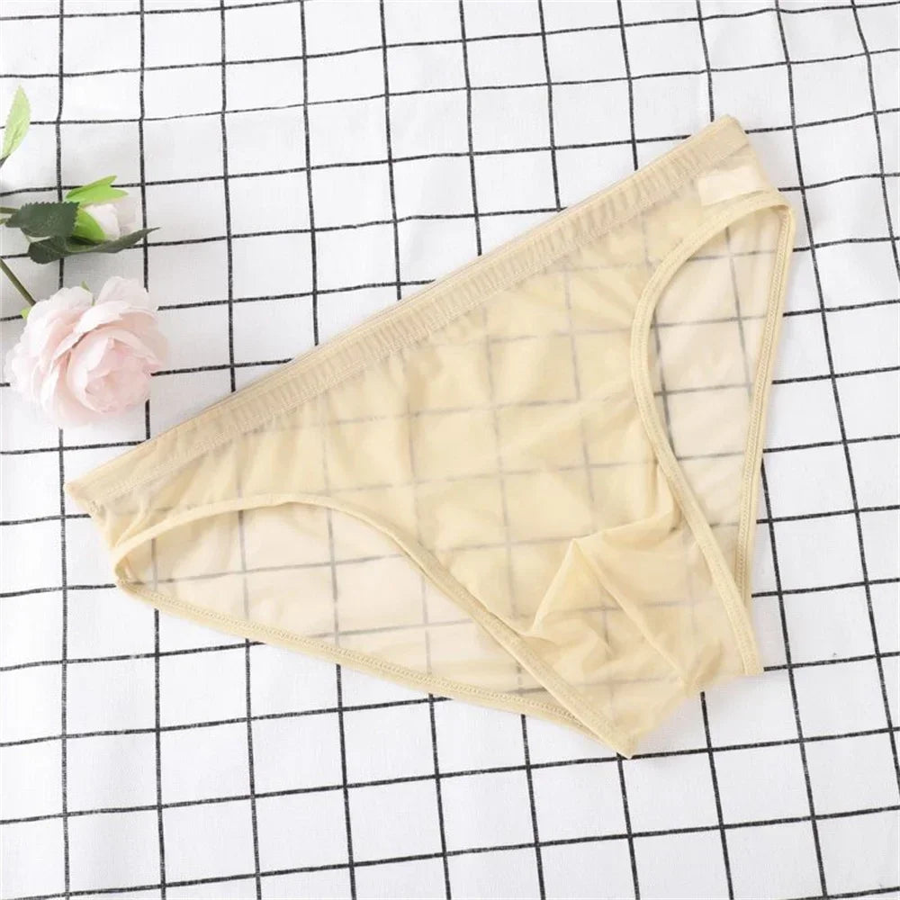 Full Transparent Mesh Men's Briefs - Ultra-Thin Breathable See-Through Underwear